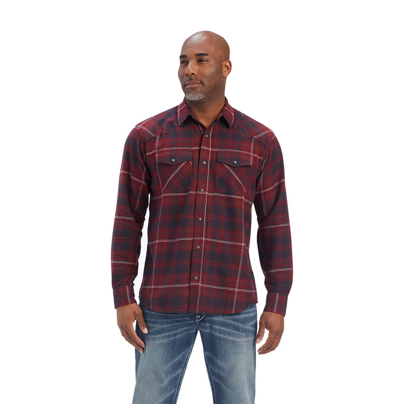 Ariat Hemden Herren - Heath Retro Fit Rot/Blau ( RDVIO-3147 )